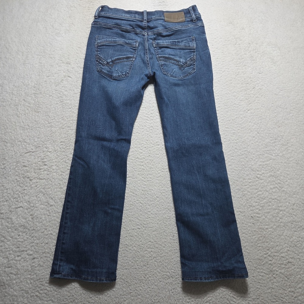 BKE Aiden Slim Mid Rise Boot Leg Jeans Women 27x26 Blue Denim - Picture 7 of 9